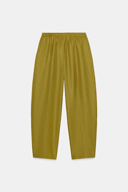 PANTAL?N BARREL CON LINO SET / Aceite - Zara фото 4