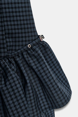 SHORT CHECKED DRESS WITH RUFFLES - Zara фото 9
