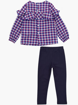 Блузка для девочки в клетку UD 4952 сирень клетка - Mini maxi фото 13