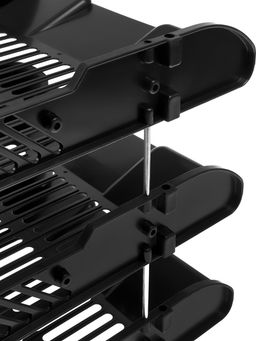 Набор лотков для бумаг, 3 штуки, горизонтальные, на металлических стержнях, чёрные