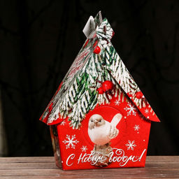 Подарочная коробка Зимний , Скворечник БОЛЬШОЙ, 17 x 9x 21,3 см