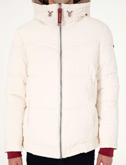 Ekru Kap__onlu Dolgulu Mont