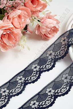 Кружево 4 см*15 ярд (SF-5174) темно-синий