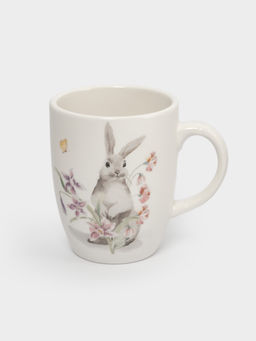 Кружка, 330 мл, керамика, белая, Кролик с цветами, Flower Rabbit - Anna lafarg фото 2
