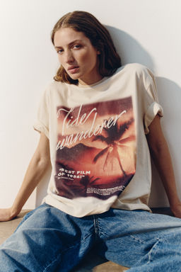 Camiseta oversize estampada - H&m фото 4