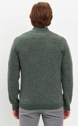 Джемпер мужской с воротником-стойкой на молнии F321-15304Rus зеленый - Fine joyce фото 9