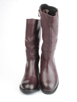 02-FI919-2M BROWN Сапоги зимние женские (натуральная кожа, натуральный мех) - Фабричный китай фото 10