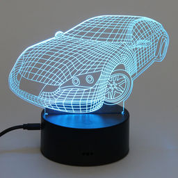 Цена за 2 шт. Светильник ночник "3D-Тачка" на пластиковой подставке, с включателем USB