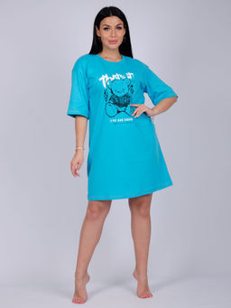 Сорочка "Беверли" бирюза, интерлок пенье