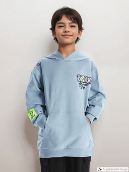 Kap??onlu Bask?l? Uzun Kollu Erkek ?ocuk Sweatshirt - Waikiki фото 4