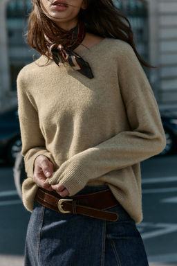 PLAIN KNIT WOOL SWEATER - Zara фото 4