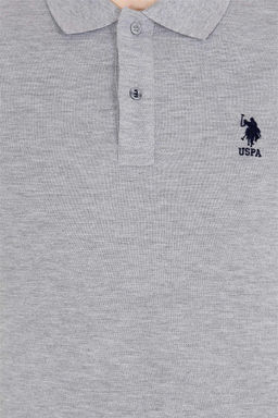 U. S. Polo Assn Мужская серая меланжевая базовая футболка с воротником-поло - U.s. polo assn фото 13