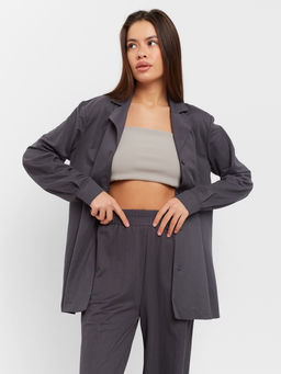 Костюм женский: рубашка, брюки, топ, KAFTAN Base, размер 48, графитовый