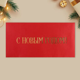Набор подарочных конвертов «С Новым годом», 10 штук, тиснение, 22×11 см