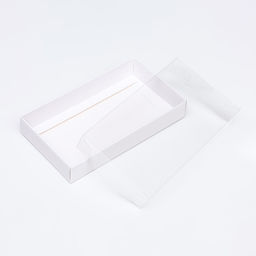 Цена за 2 шт. Кондитерская упаковка, белая с PVC крышкой, 18×10×3 см