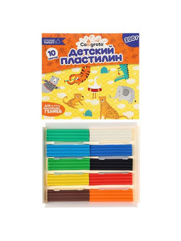 Пластилин Calligrata Классический, 10 цветов, 200 г  фото 8