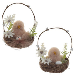 Изделие декоративное Гнездо пасхальное, L8 W8 H11 см, 2в.
