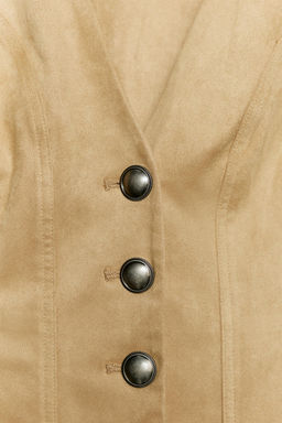 CHALECO EFECTO ANTE BOTONES / Mantequilla - Zara фото 3