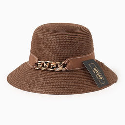 Шляпа женская MINAKU, коричневая, размер 56-58