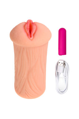 Мастурбатор реалистичный KOKOS ELEGANCE.001 с вибрацией, TPR, телесный, 16 см  фото 7