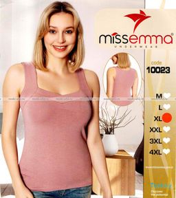 Цена за 1 шт. Майки женские Miss Emma Турция широкие бретели арт. 10023 ПУДРОВЫЙ