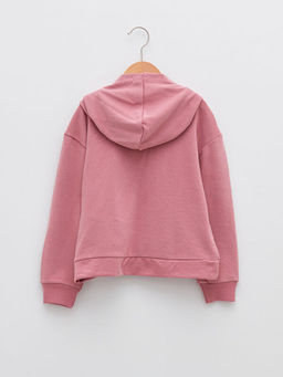 Kap??onlu Bask?l? Uzun Kollu K?z ?ocuk Sweatshirt - Waikiki фото 2