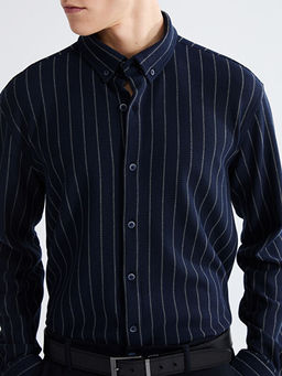 Regular Fit Uzun Kollu ?izgili Erkek G?mlek