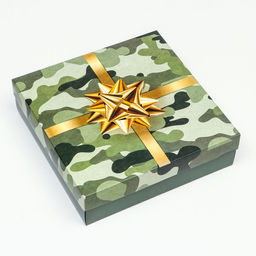 Цена за 5 шт. Коробка подарочная складная Праздничный камуфляж 23?23?6.5 см