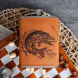 Фляжка 200 мл с шахматами + 2 стопки 25 мл, открывашка, воронка / FL-181 /уп 20/ - Галеонтрейд фото 6