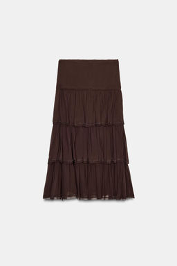 ZW COLLECTION BEADED RUFFLED SKIRT - Zara фото 6