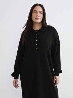 Polo Yaka Triko Elbise