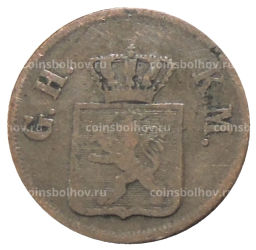 Монета 1 геллер 1855 года Германские государства  Гессен  Дармштадт