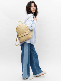 LACCOMA рюкзак Скарлет-Н2005-желто-бежевый эко кожа хлопок  фото 3