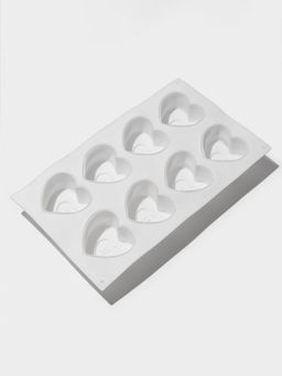 Форма для муссовых десертов Доляна Сердце, силикон, 29?17?4.3 см, 8 ячеек (5.5?6.2?3.5 см), белая  фото 3