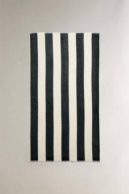 VELOUR BEACH TOWEL WITH WIDE STRIPES - Zara фото 2