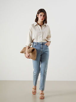 Slim Mom Kad?n Jean Pantolon