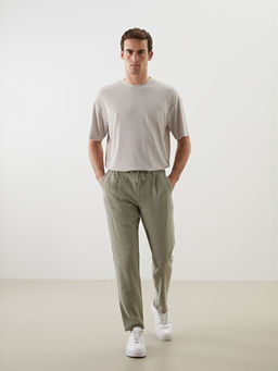 Брюки мужские Slim Fit из льняной смеси