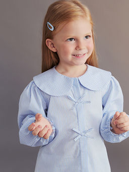 Bebe Yaka Fiyonk Detayl? K?z ?ocuk G?mlek