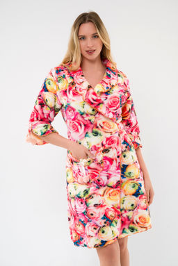 Халат женский из ультрасофта Светлана цветы - Амадэль фото 4