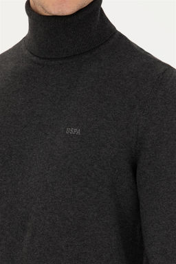 U. S. Polo Assn Мужской базовый свитер антрацитового меланжа - U.s. polo assn фото 7