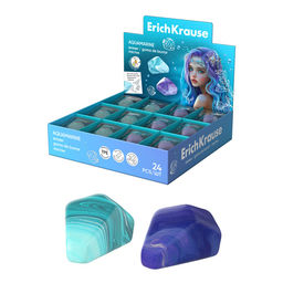 Цена за 2 шт. Ластик ErichKrause "Aquamarine" (65590) фигурный, термопластичный эластомер, 29*21*18см