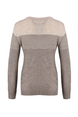 TRENDYOL MAN Bej Slim Fit Dar Kesim Bisiklet Yaka Renk Bloklu Kazak TMNAW21KZ0543 - Trendyolmilla фото 8