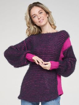 Джемпер женский BY202-40071. 3527/18-2328 т.синий/деликатная фуксия