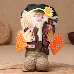 Фигурка-оберег «Домовой. Кузя в кепке, с самоваром и подковой», 26×15×12 см, МИКС