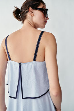 VESTIDO MIDI COMBINADO / Azul claro - Zara фото 8