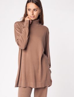 VILATTE / Длинный свитер тонкой вязки с мягкой шерстью мериноса