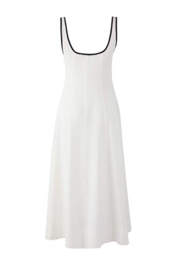 Ekru Keten Icerikli Duz Midi Dokuma Elbise TWOSS25EL00895 - Trendyolmilla фото 9