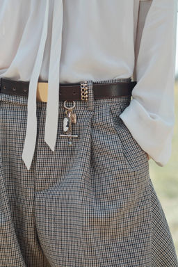 LIMITED EDITION BALLOON CHECK TROUSERS WITH WOOL