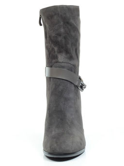 YF189-062M DK.GREY Полусапоги зимние женские (натуральная замша, натуральный мех (еврозима))