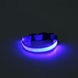 Ошейник с подсветкой размер L, ОШ 45-52 х 2,5 см 3 режима свечения голубой - Пижон фото 6